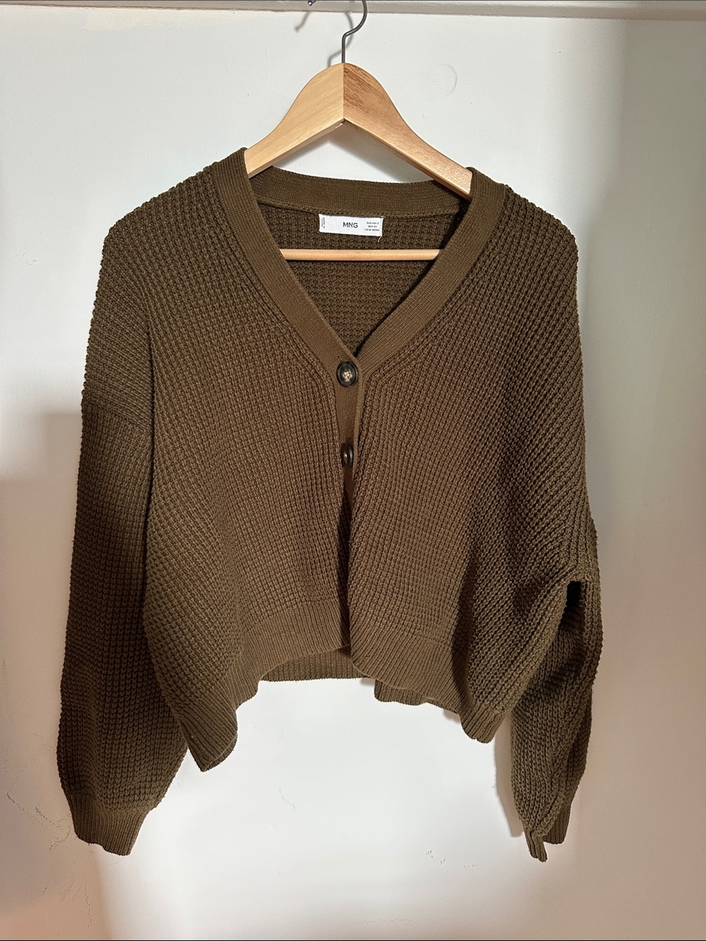 MNG Olive Knit Cardigan sz S